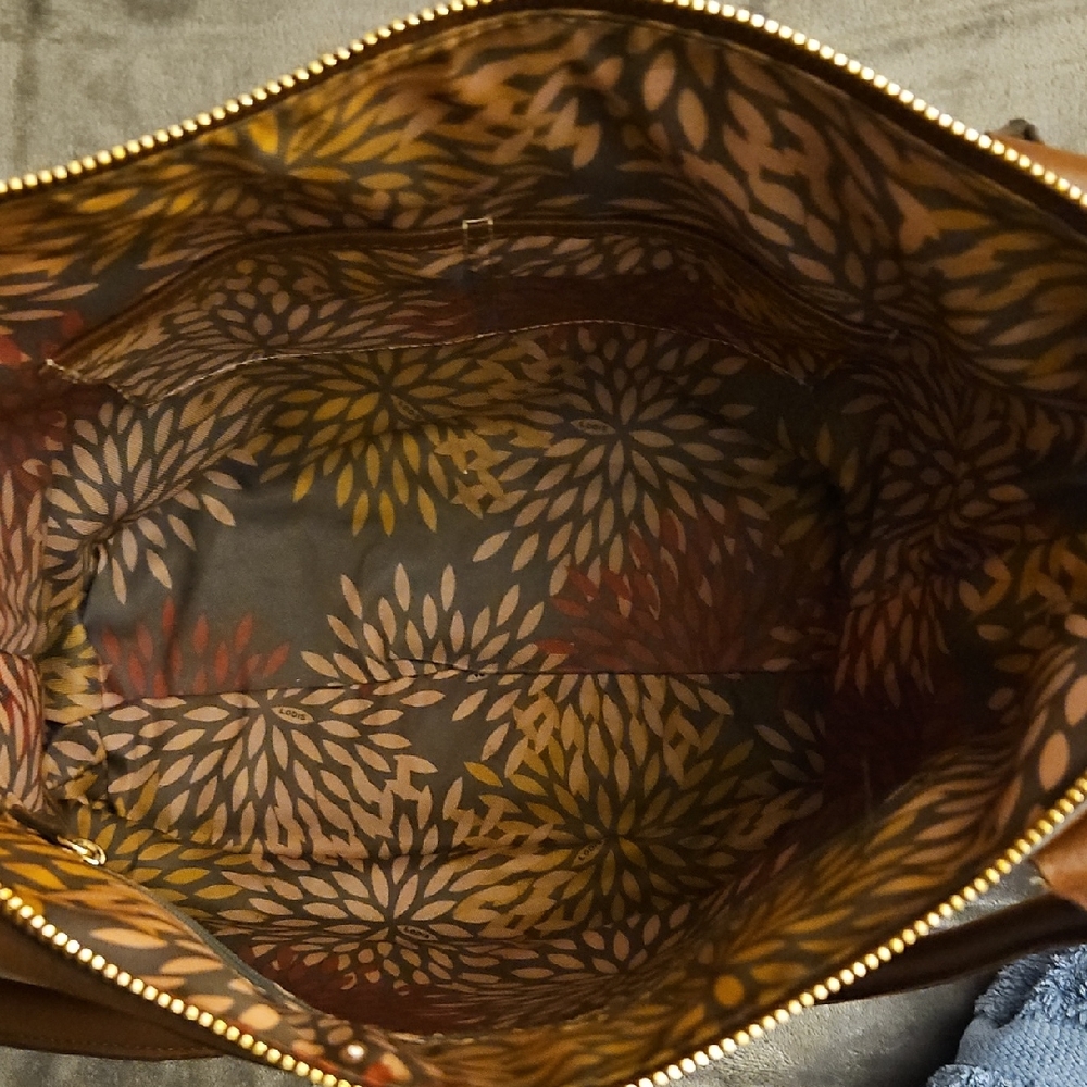 Lodis Brown Leather Tote Bag - Picture 3 of 4